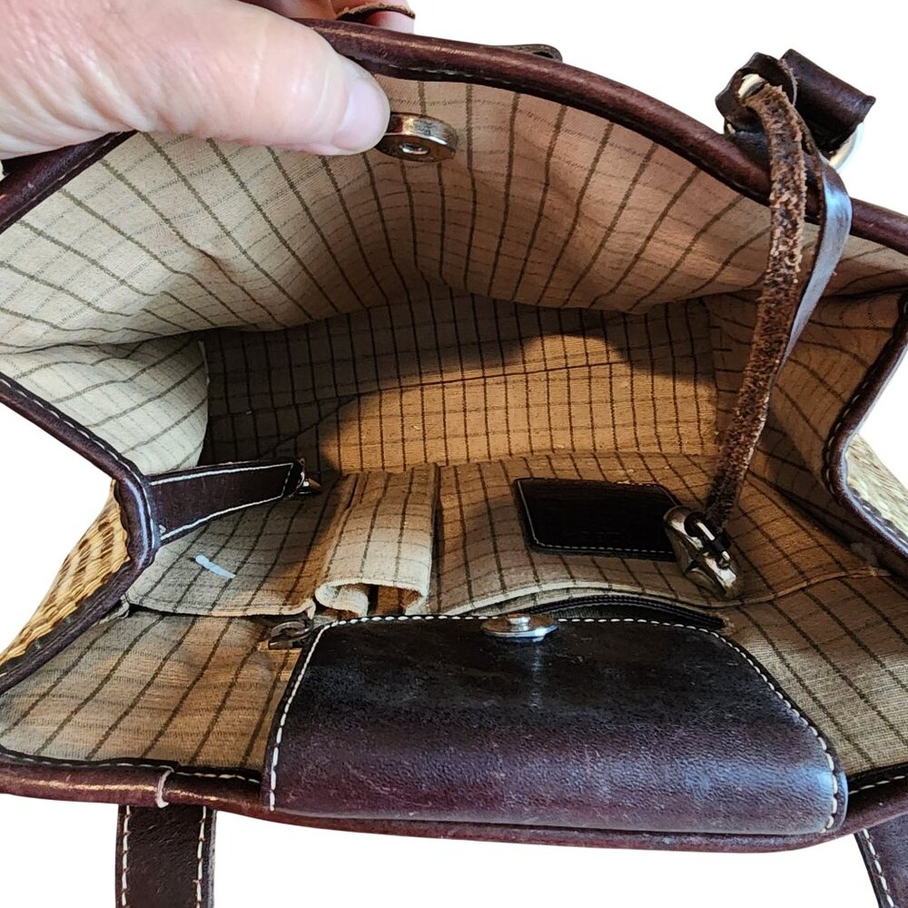 Vintage 90s Y2K Brighton Leather Brown Shoulder Bag Bucket Purse Western Boho - Picture 5 of 6